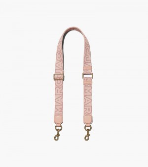 Acessórios De Bolsa Marc Jacobs The Thin Outline Logo Webbing Alças Feminino Rosa Multicoloridas | PM5-5579