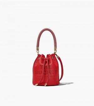 Bolsa Balde Marc Jacobs The Couro Micro Bucket Bag Feminino Vermelhas | XC9-5633