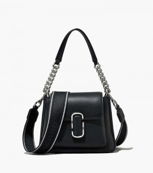 Bolsa Satchel Marc Jacobs The J Marc Chain Mini Satchel Feminino Pretas Prateadas | NC8-5449