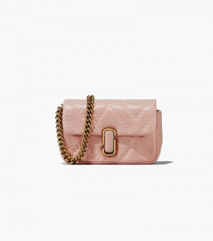 Bolsas Mini Marc Jacobs The Acolchoado Couro J Marc Mini Bag Feminino Rosa | QF7-2044