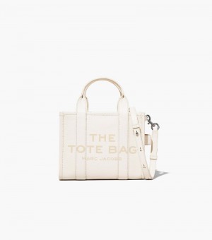 Bolsas Tote Marc Jacobs The Couro Mini Tote Bag Feminino Branco Prateadas | YY7-3540