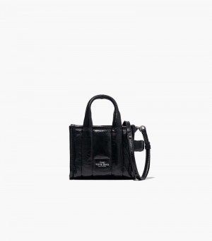 Bolsas Tote Marc Jacobs The Shiny Crinkle Micro Tote Feminino Pretas | YN1-2060