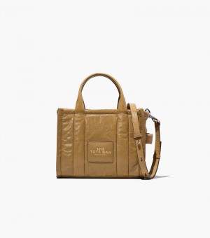 Bolsas Tote Marc Jacobs The Shiny Crinkle Mini Tote Feminino Luz Marrom | MU9-3681