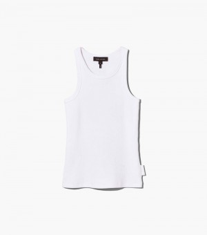 Camisetas Regata Marc Jacobs The Icon Rib Tank Feminino Branco | SO3-1653