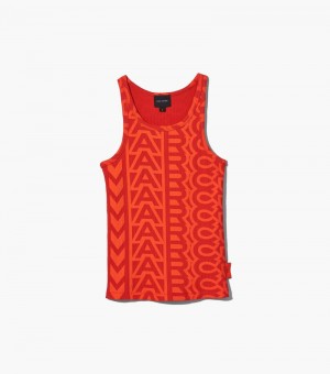 Camisetas Regata Marc Jacobs The Monogram Rib Tank Feminino Laranja Vermelhas | EK8-7654