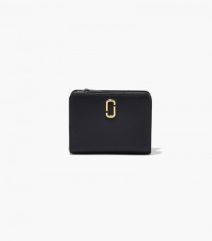 Carteiras Marc Jacobs The J Marc Mini Compact Wallet Feminino Pretas | QG5-3565