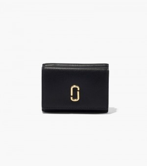 Carteiras Marc Jacobs The J Marc Trifold Wallet Feminino Pretas | GU1-0881