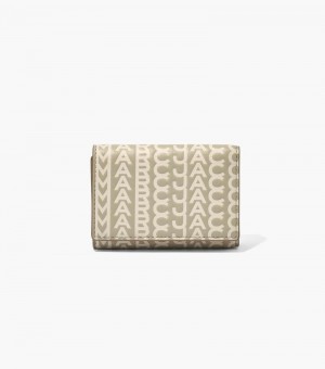 Carteiras Marc Jacobs The Monogram Medium Trifold Wallet Feminino Caqui | BE5-0197