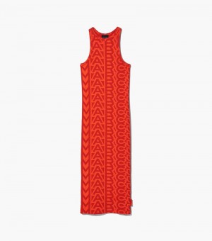 Vestidos Marc Jacobs The Monogram Racer Rib Vestidos Feminino Laranja Vermelhas | HF4-1285