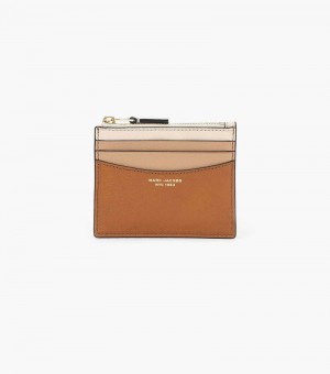 Estojo De Cartão Marc Jacobs The Slim 84 Colorblock Zip Card Case Feminino Marrom Multicoloridas | SI6-6640