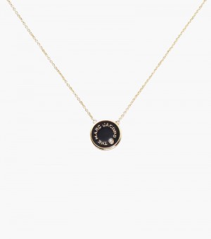 Pingentes Marc Jacobs The Medallion Pendant Feminino Pretas Douradas | PV9-5636