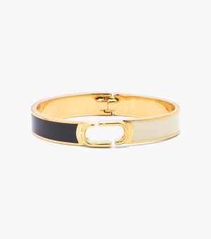 Pulseiras Marc Jacobs Hinge Bangle Feminino Pretas Douradas | FM4-9916