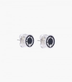 Studs Marc Jacobs The Medallion Studs Feminino Pretas Prateadas | ZL7-5974