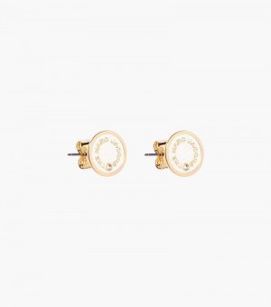 Studs Marc Jacobs The Medallion Studs Feminino Creme | XQ0-7629