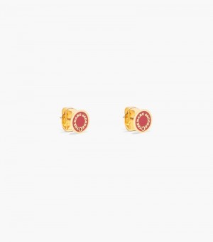 Studs Marc Jacobs The Medallion Studs Feminino Vermelhas Douradas | KG0-5163