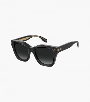 Óculos De Sol Marc Jacobs Icon Edge Oversized Square Sunglasses Feminino Pretas | GO1-6109