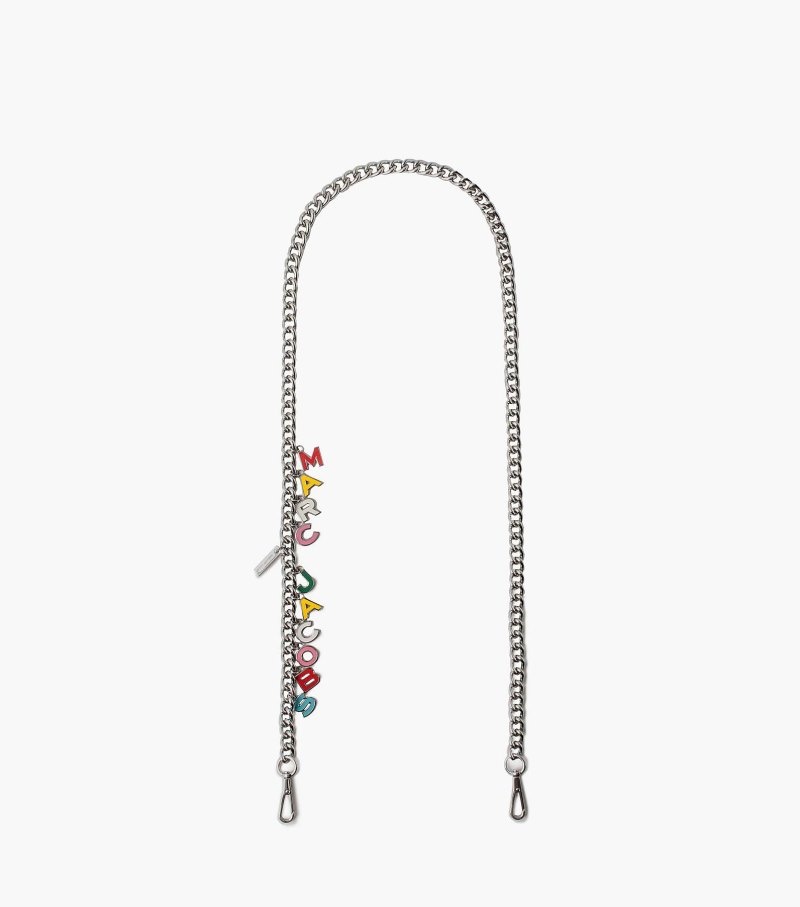 Acessórios De Bolsa Marc Jacobs The Charm Chain Crossbody Alças Feminino Multicoloridas Prateadas | OZ5-3223