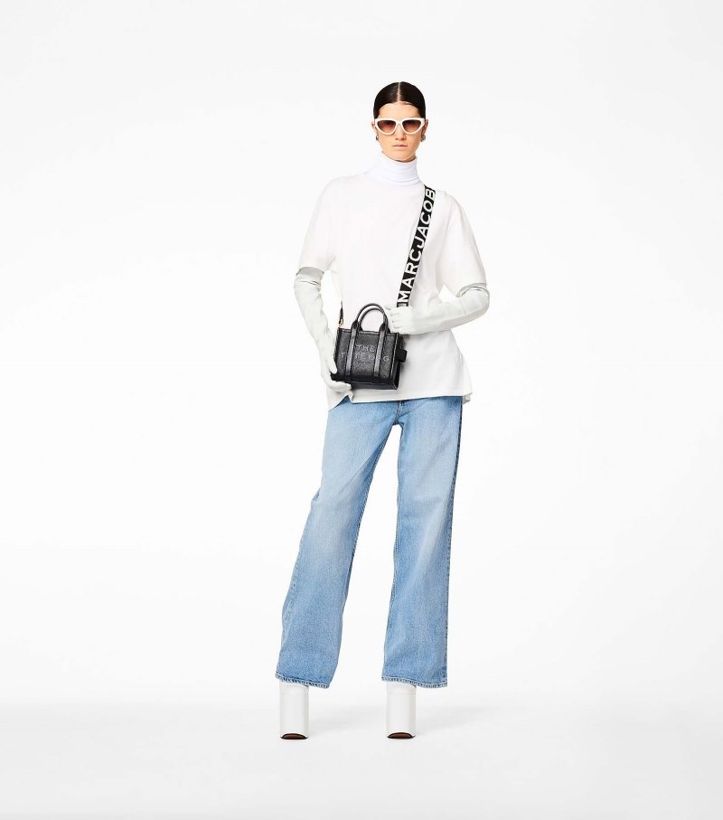 Acessórios De Bolsa Marc Jacobs The Thin Logo Webbing Alças Feminino Pretas Branco | KL2-1953