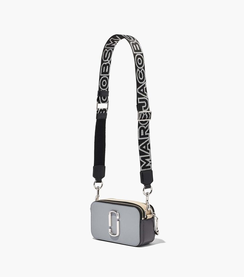 Acessórios De Bolsa Marc Jacobs The Thin Outline Logo Webbing Alças Feminino Pretas Prateadas | UH3-4538