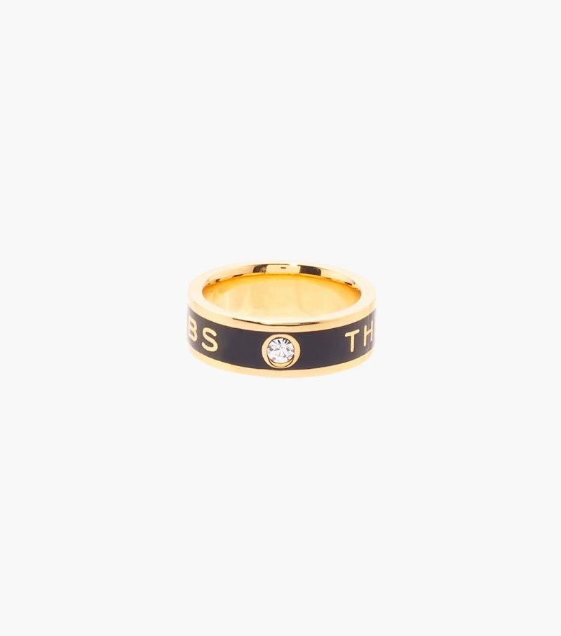 Anel Marc Jacobs The Medallion Ring Feminino Pretas Douradas | CA9-5979