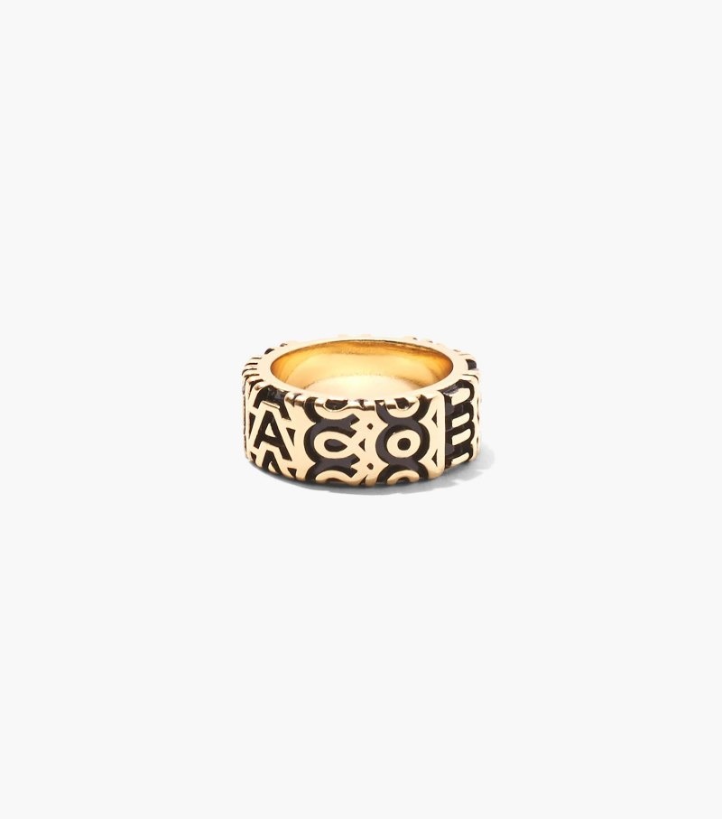 Anel Marc Jacobs The Monogram Engraved Ring Feminino Douradas | KS2-8965