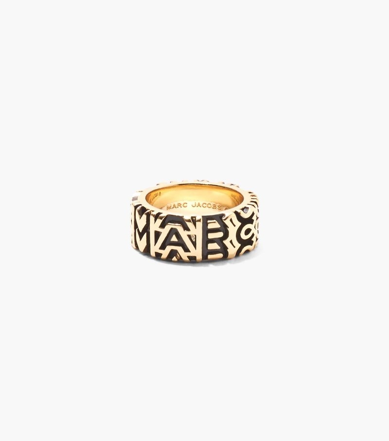 Anel Marc Jacobs The Monogram Engraved Ring Feminino Douradas | KS2-8965