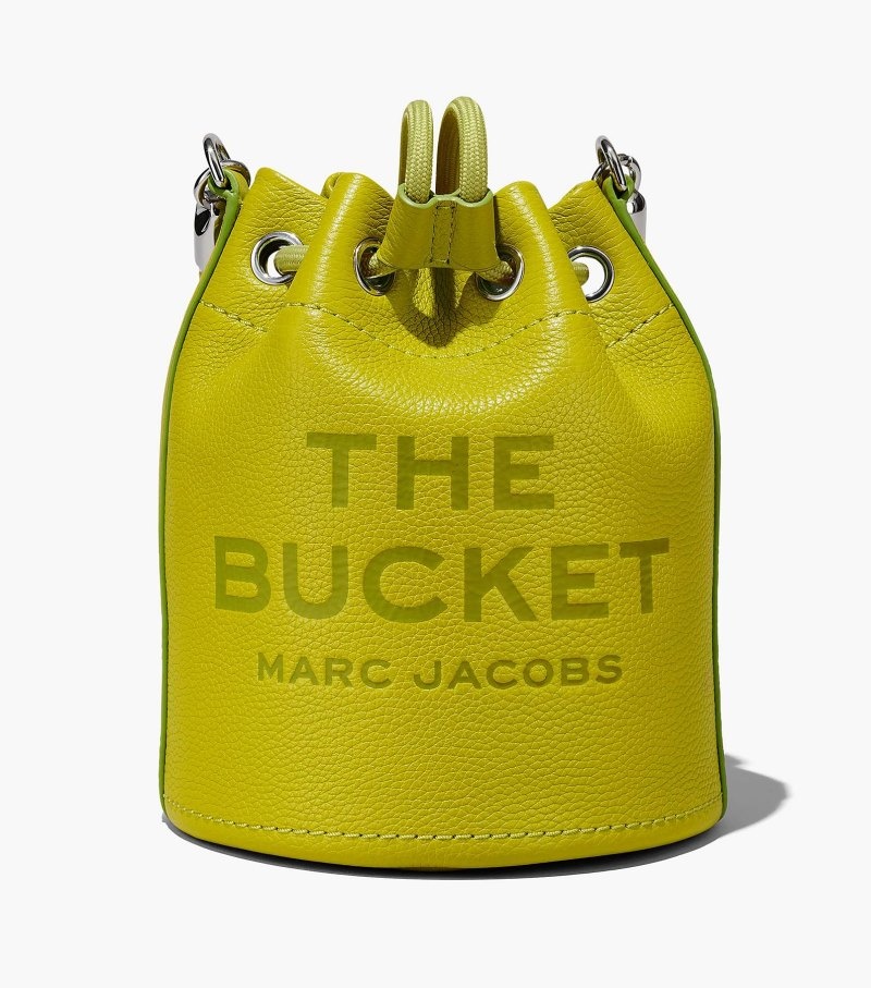 Bolsa Balde Marc Jacobs The Couro Bucket Bag Feminino Verdes Amarelas | YV0-9663