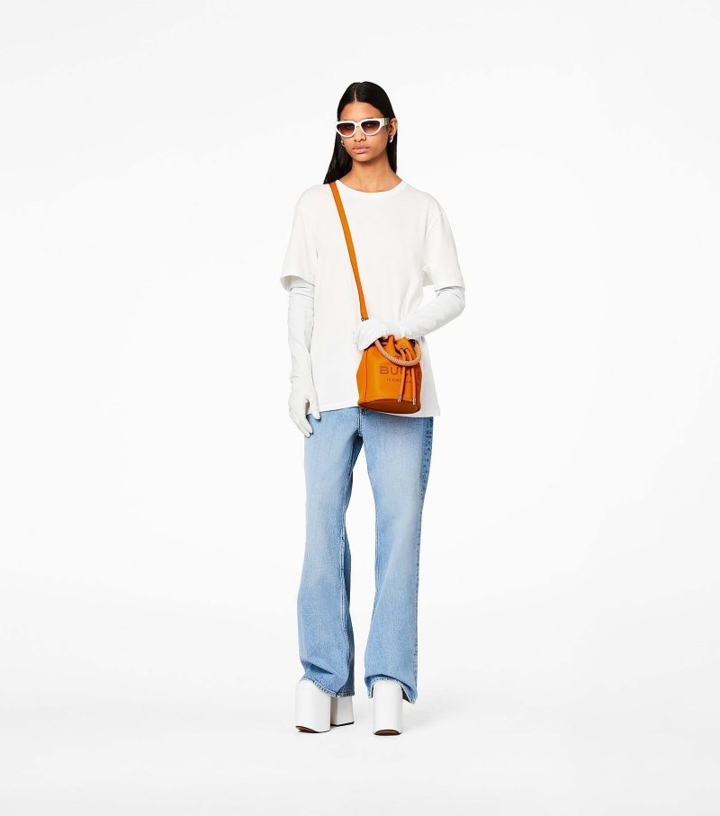 Bolsa Balde Marc Jacobs The Couro Bucket Bag Feminino Laranja | QA7-0200