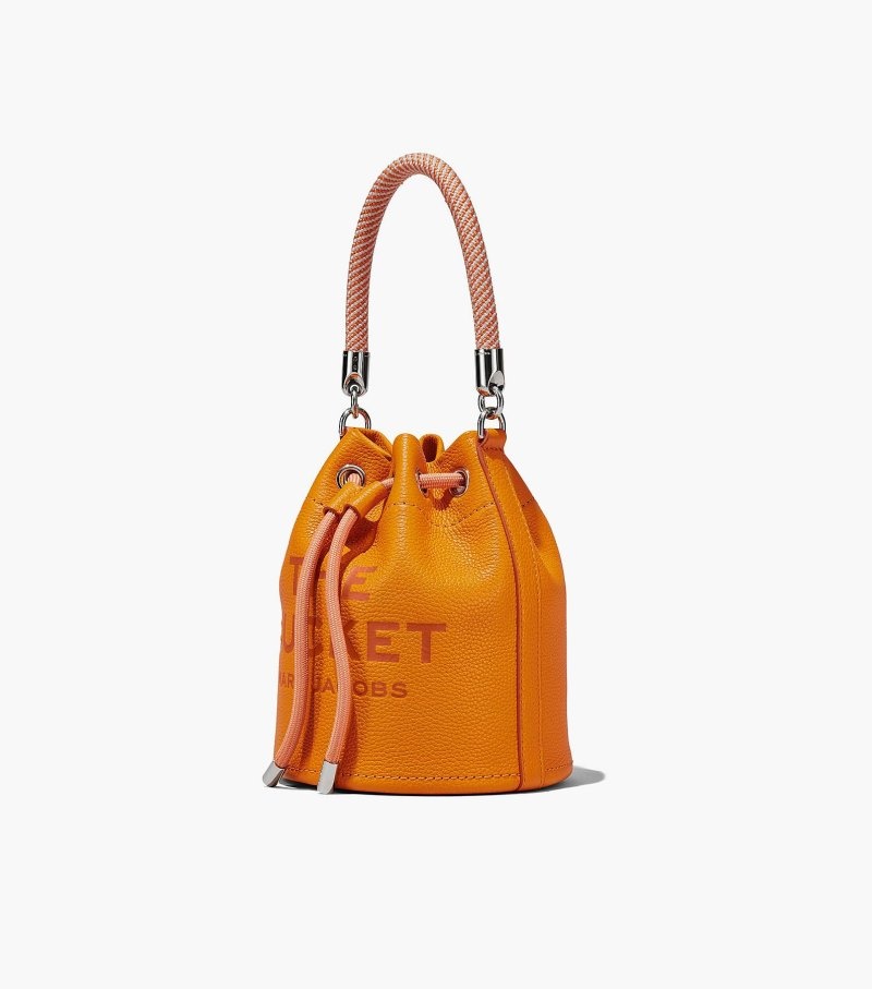 Bolsa Balde Marc Jacobs The Couro Bucket Bag Feminino Laranja | QA7-0200