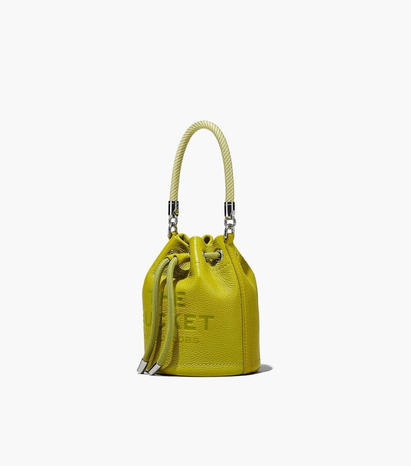 Bolsa Balde Marc Jacobs The Couro Micro Bucket Bag Feminino Verdes Amarelas | YP7-8741