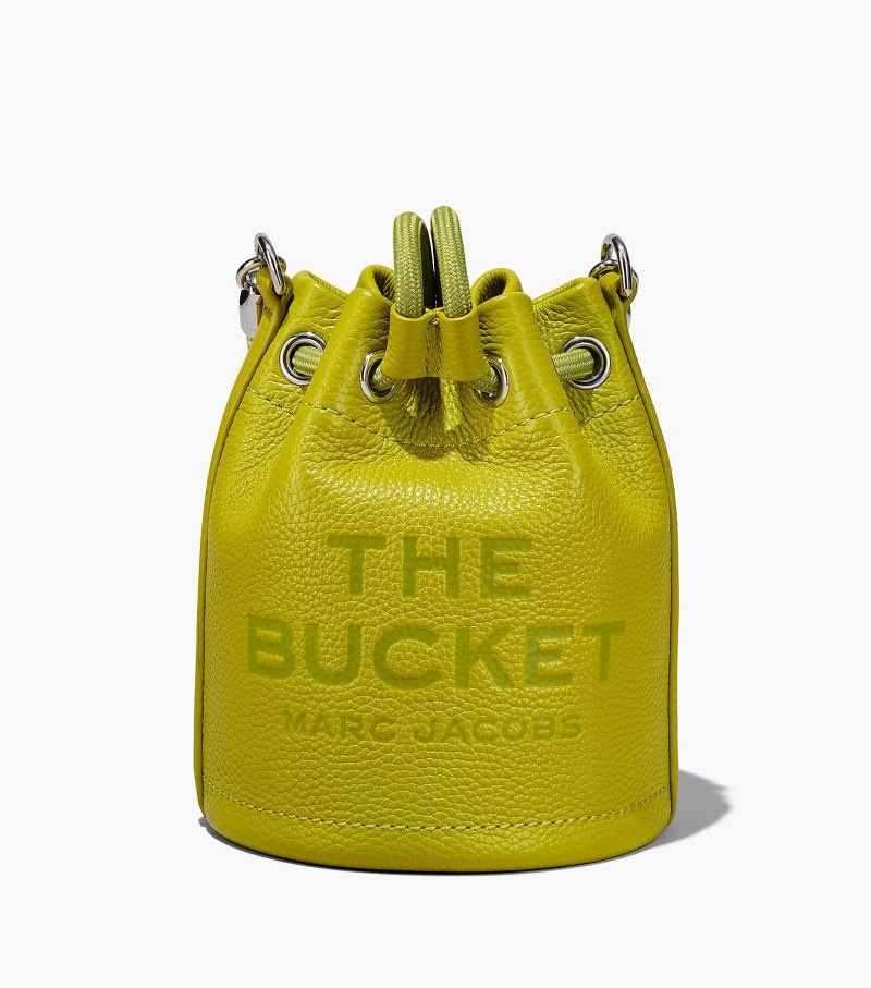 Bolsa Balde Marc Jacobs The Couro Micro Bucket Bag Feminino Verdes Amarelas | YP7-8741