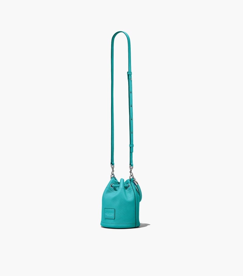 Bolsa Balde Marc Jacobs The Couro Micro Bucket Bag Feminino Turquesa | AX8-6492