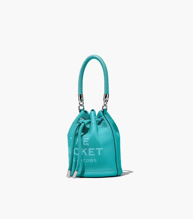 Bolsa Balde Marc Jacobs The Couro Micro Bucket Bag Feminino Turquesa | AX8-6492