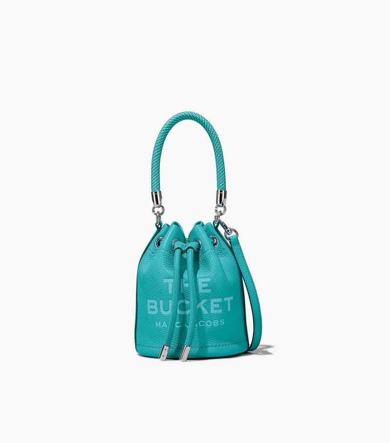 Bolsa Balde Marc Jacobs The Couro Micro Bucket Bag Feminino Turquesa | AX8-6492