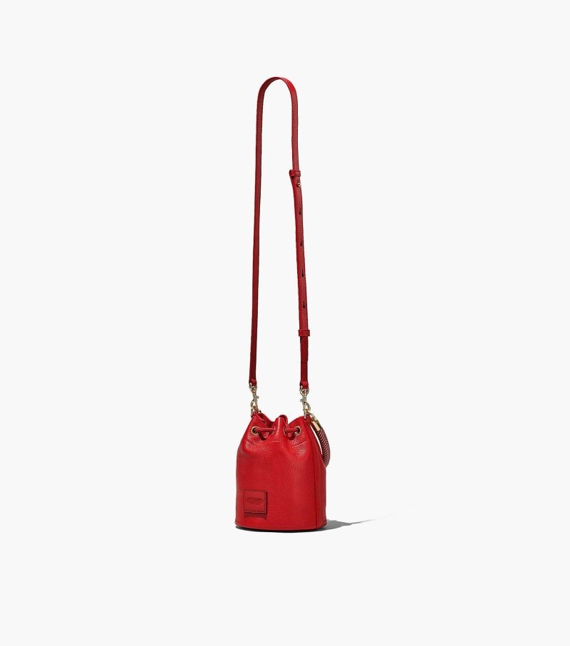 Bolsa Balde Marc Jacobs The Couro Micro Bucket Bag Feminino Vermelhas | XC9-5633