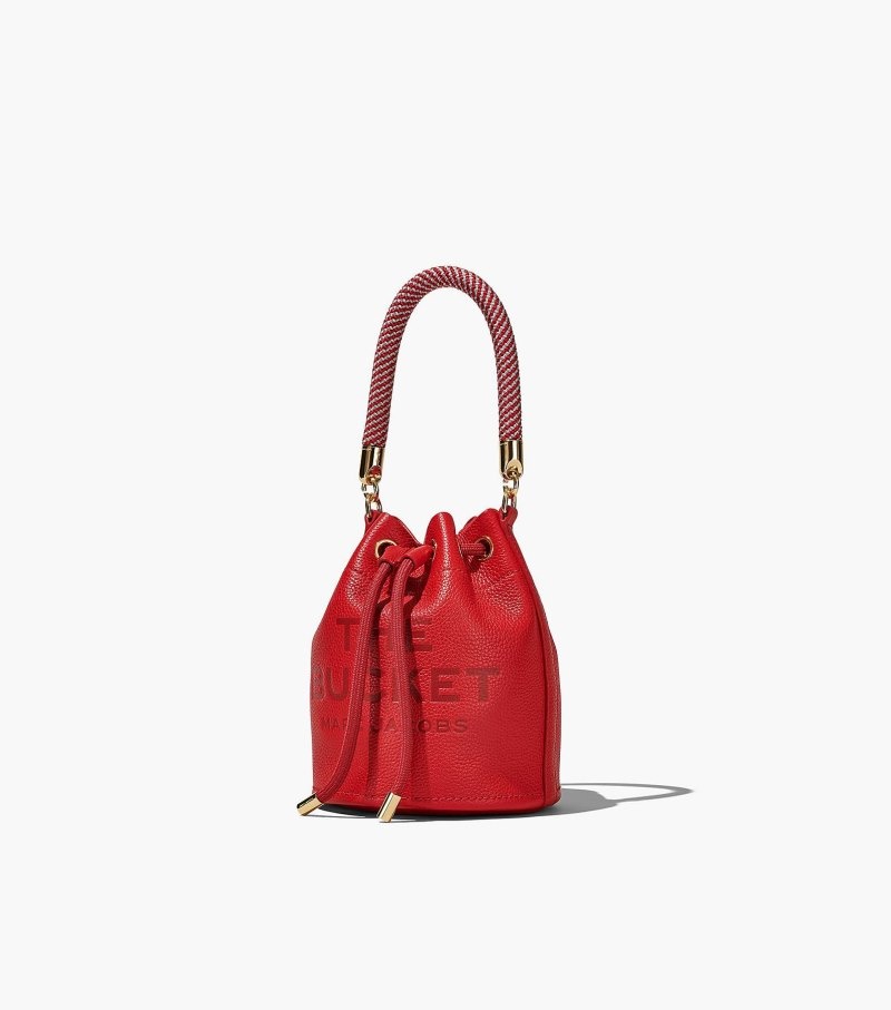 Bolsa Balde Marc Jacobs The Couro Micro Bucket Bag Feminino Vermelhas | XC9-5633