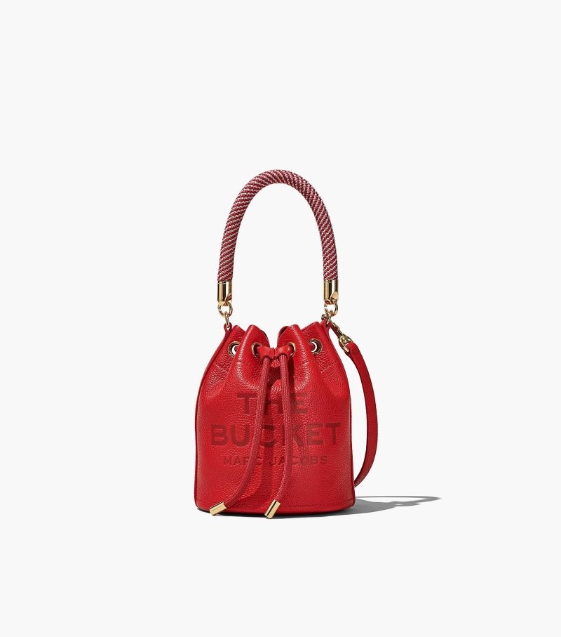 Bolsa Balde Marc Jacobs The Couro Micro Bucket Bag Feminino Vermelhas | XC9-5633