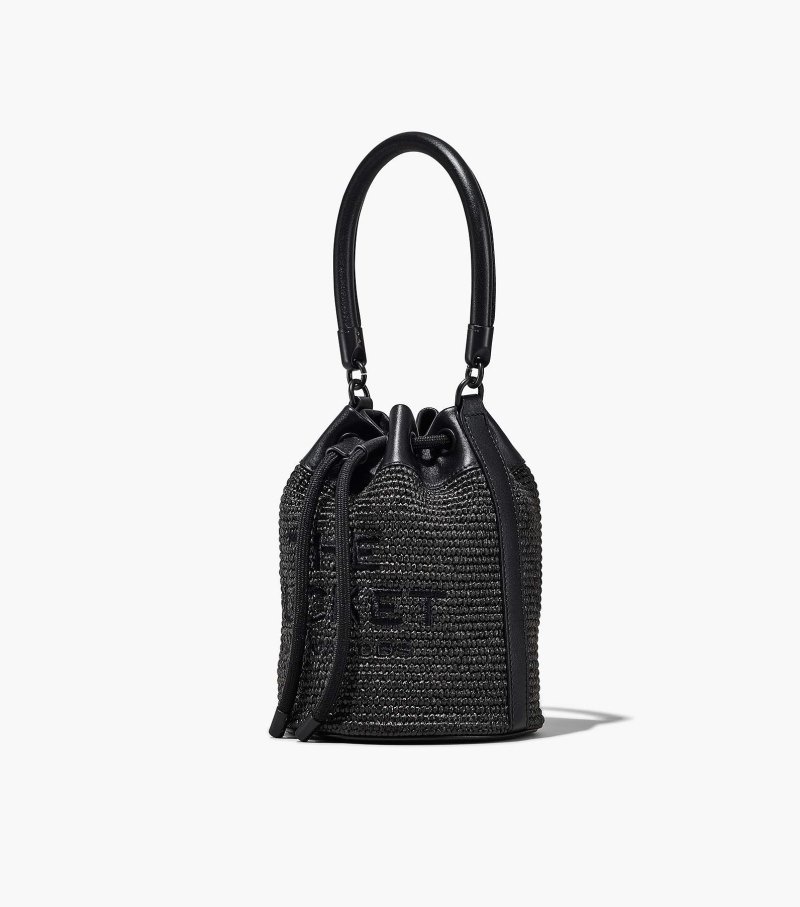 Bolsa Balde Marc Jacobs The Woven DTM Bucket Bag Feminino Pretas | QR4-0417