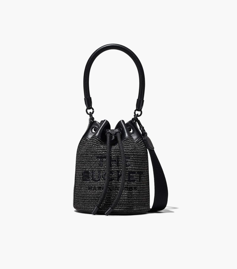 Bolsa Balde Marc Jacobs The Woven DTM Bucket Bag Feminino Pretas | QR4-0417