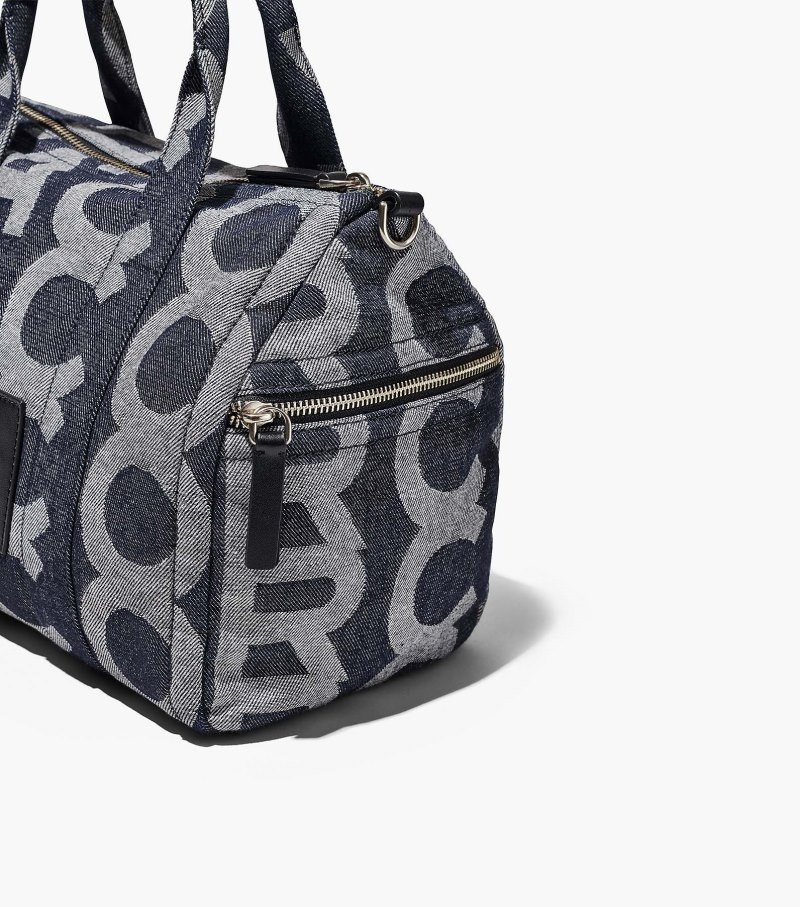 Bolsa De Viagem Marc Jacobs The Monogram Denim Duffle Bag Feminino Azuis | LS2-9277