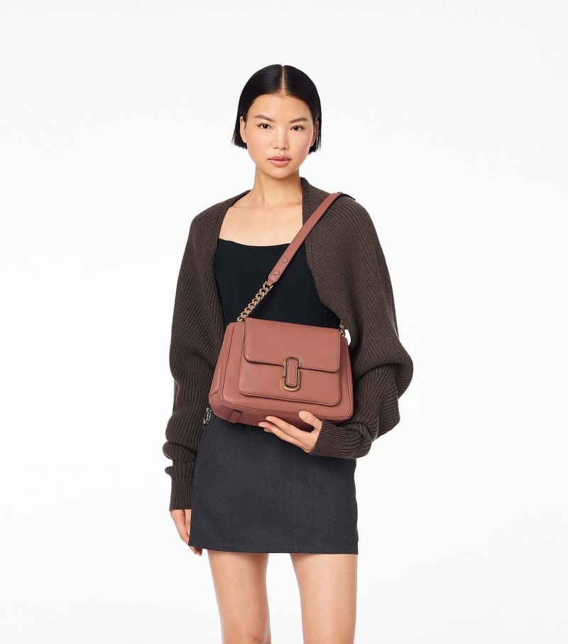 Bolsa Satchel Marc Jacobs The J Marc Chain Satchel Feminino Chocolate | FD8-8948