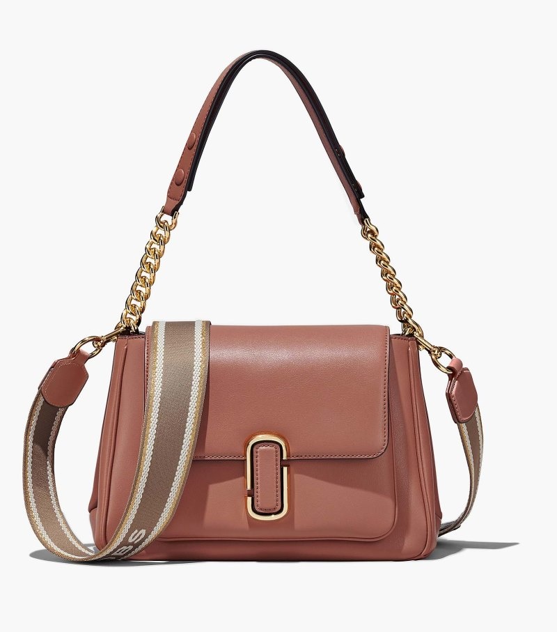 Bolsa Satchel Marc Jacobs The J Marc Chain Satchel Feminino Chocolate | FD8-8948