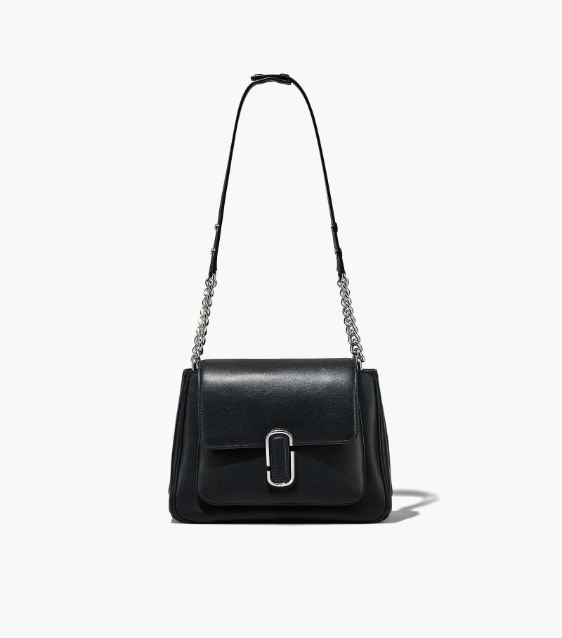 Bolsa Satchel Marc Jacobs The J Marc Chain Satchel Feminino Pretas Prateadas | IF2-0833