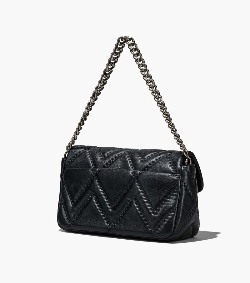 Bolsas De Ombro Marc Jacobs The Acolchoado Couro J Marc Large Shoulder Bag Feminino Pretas | PQ7-7939