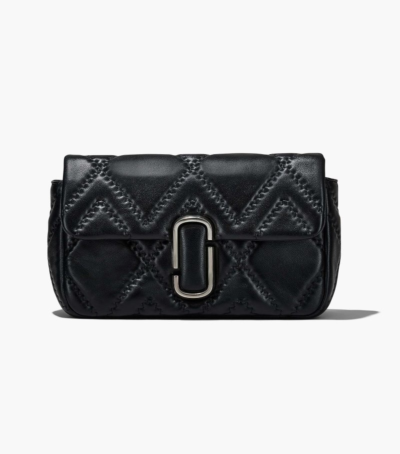 Bolsas De Ombro Marc Jacobs The Acolchoado Couro J Marc Large Shoulder Bag Feminino Pretas | PQ7-7939