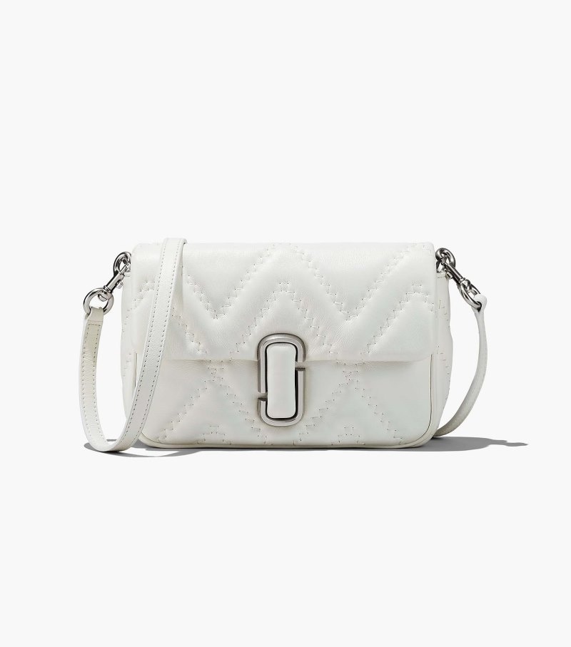 Bolsas De Ombro Marc Jacobs The Acolchoado Couro J Marc Shoulder Bag Feminino Branco | RG3-9616