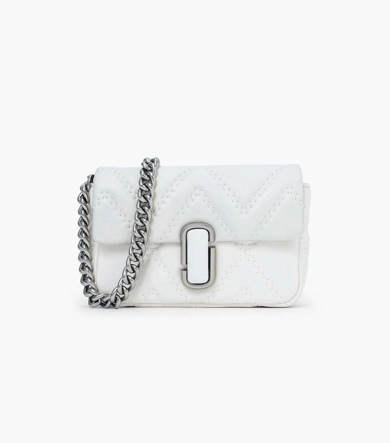 Bolsas De Ombro Marc Jacobs The Acolchoado Couro J Marc Shoulder Bag Feminino Branco | RG3-9616