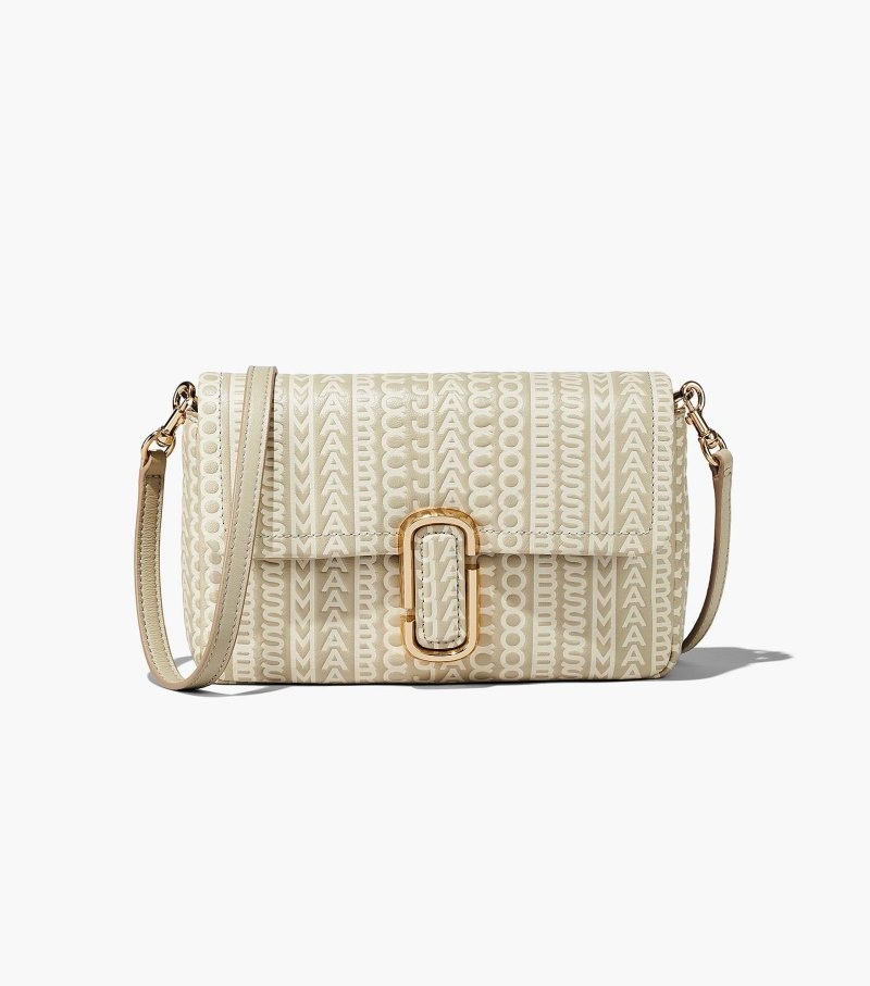 Bolsas De Ombro Marc Jacobs The Monogram Couro J Marc Shoulder Bag Feminino Caqui | FM1-5056