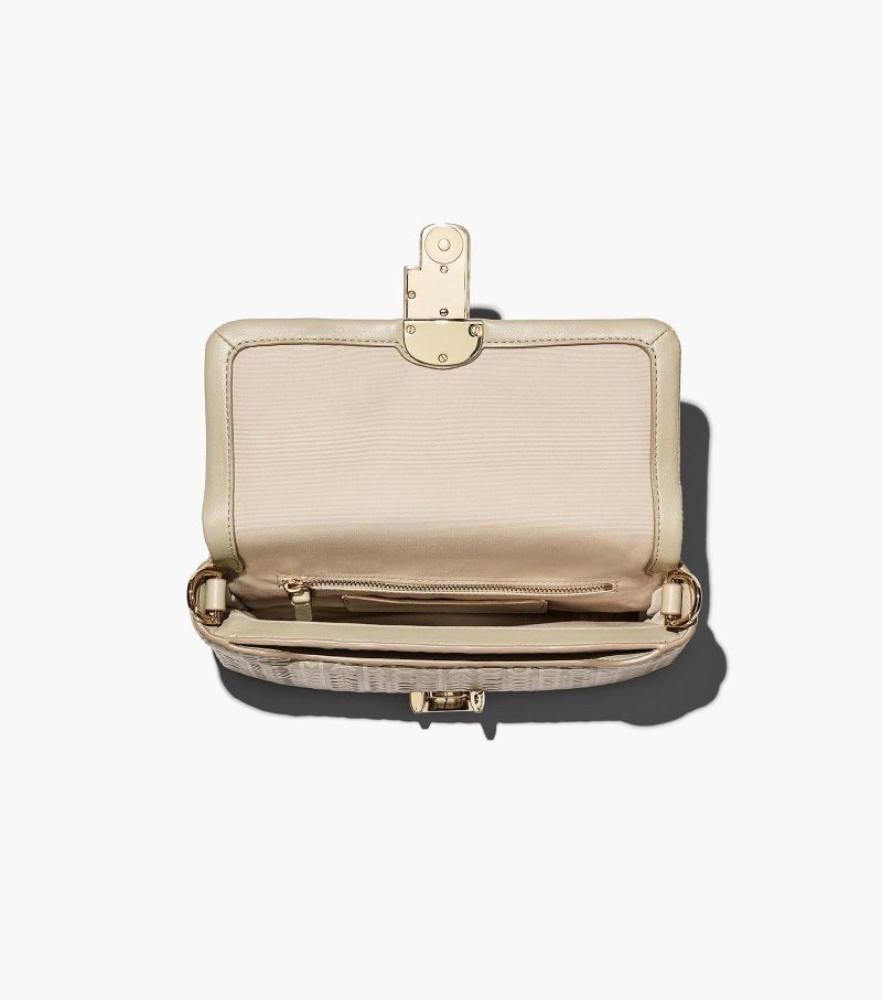 Bolsas De Ombro Marc Jacobs The Monogram Couro J Marc Shoulder Bag Feminino Caqui | FM1-5056