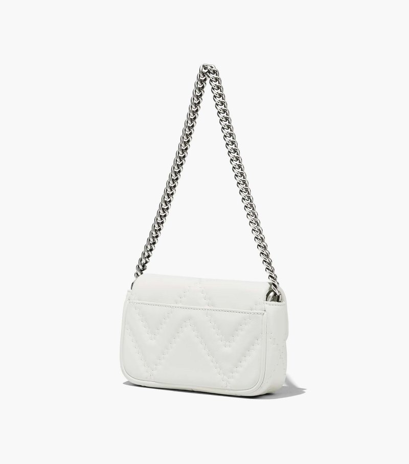 Bolsas Mini Marc Jacobs The Acolchoado Couro J Marc Mini Bag Feminino Branco | MA8-9977